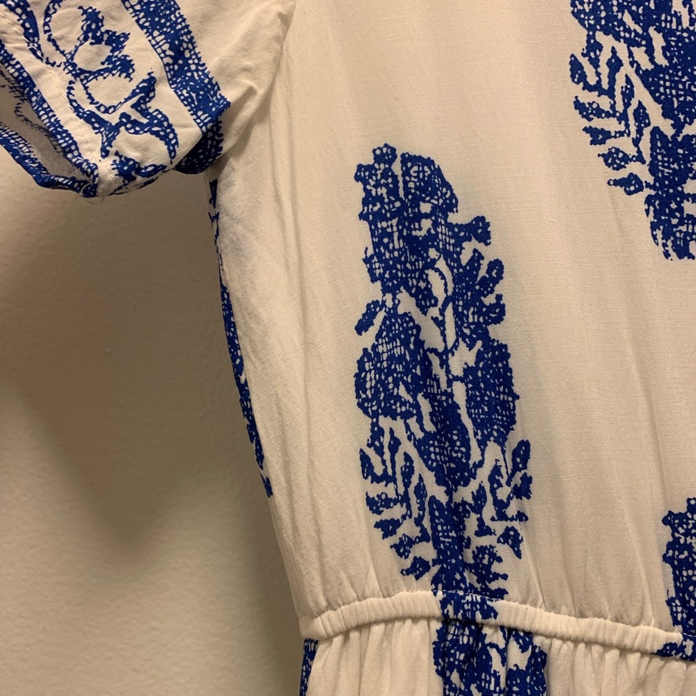 Tea & Cup Blue White Elastic Waist Dress - Picture 5 of 7